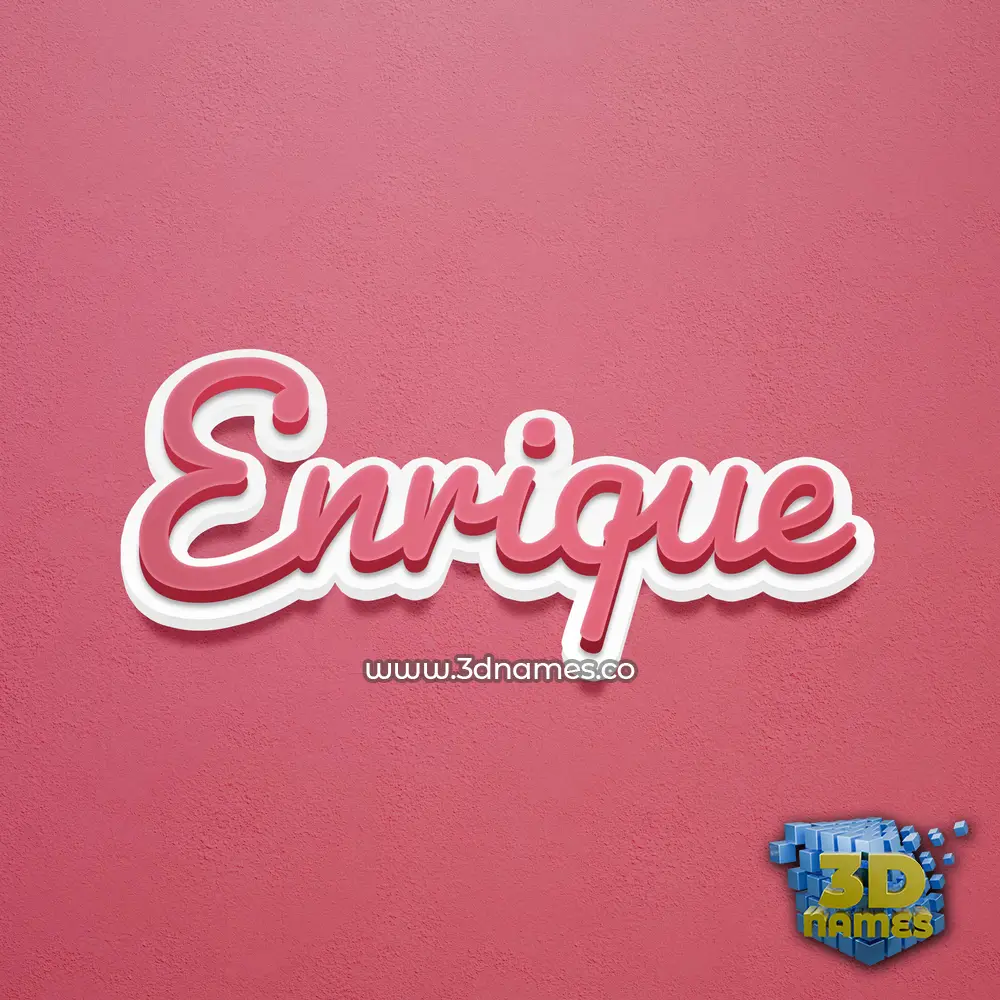 enrique in Red Scribble style - 3D name wallpaper