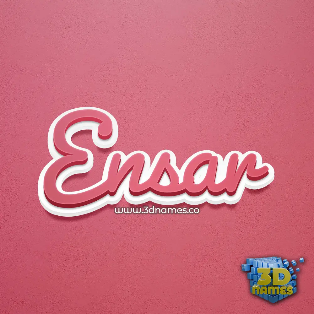 ensar in Red Scribble style - 3D name wallpaper
