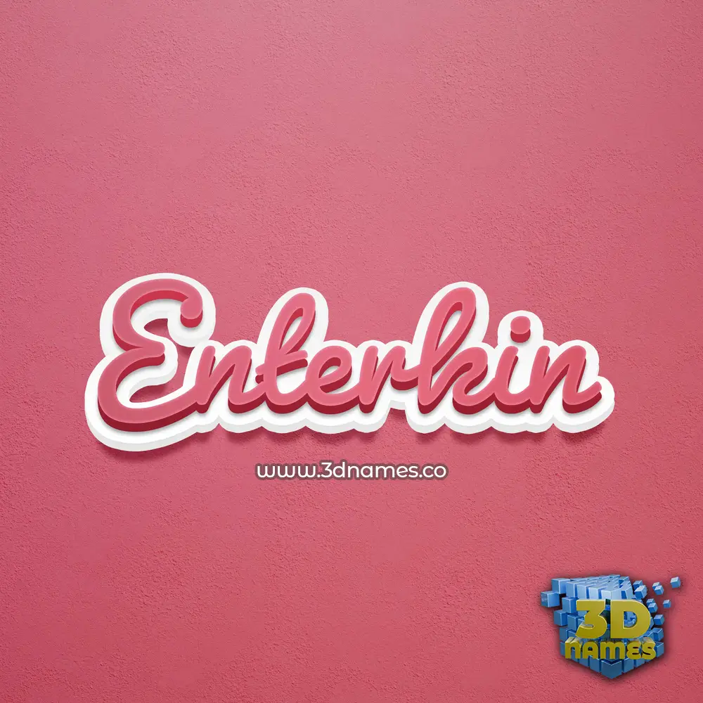 enterkin in Red Scribble style - 3D name wallpaper