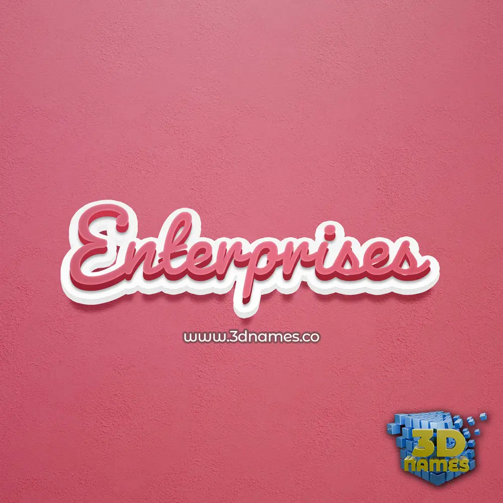 enterprises in Red Scribble style - 3D name wallpaper