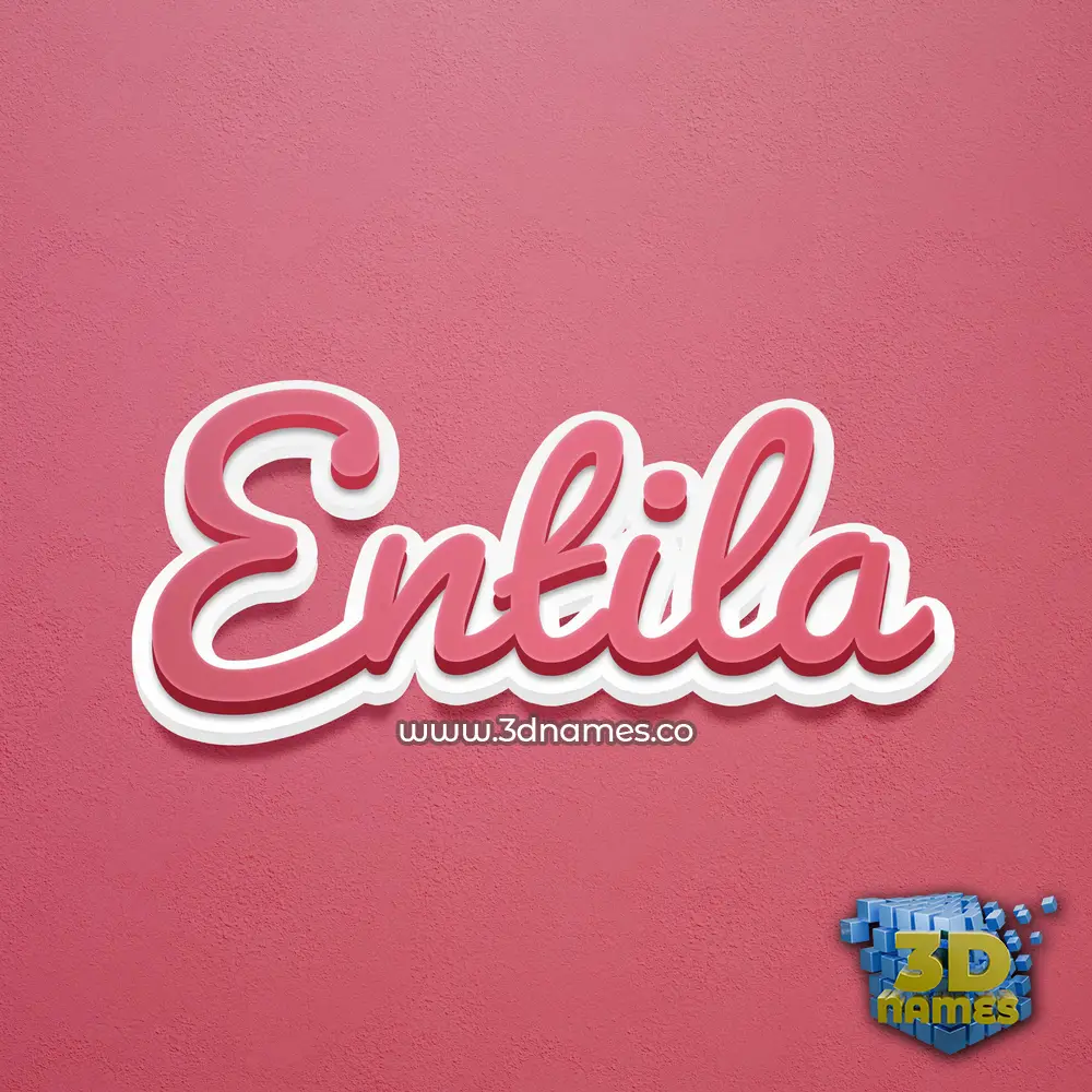 entila in Red Scribble style - 3D name wallpaper