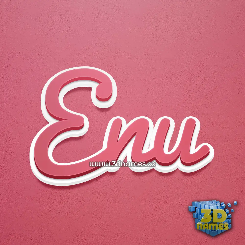 enu in Red Scribble style - 3D name wallpaper