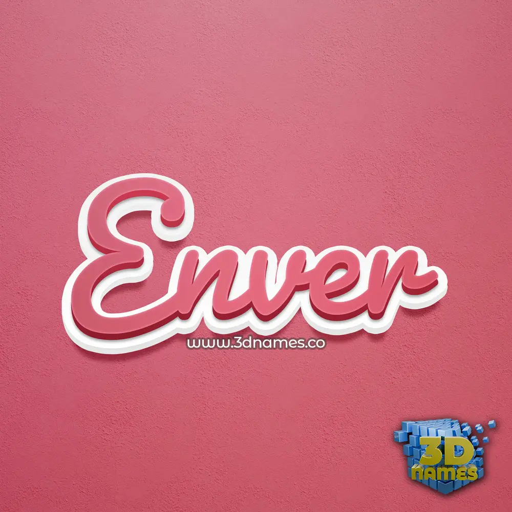 enver in Red Scribble style - 3D name wallpaper