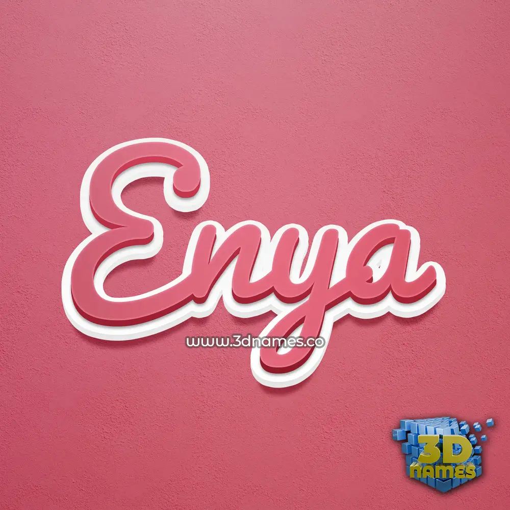 enya in Red Scribble style - 3D name wallpaper