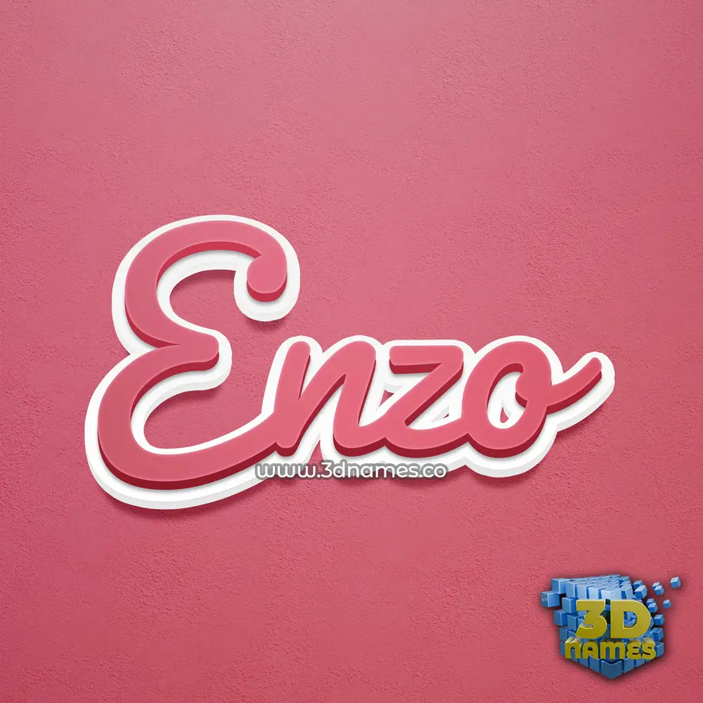 enzo in Red Scribble style - 3D name wallpaper