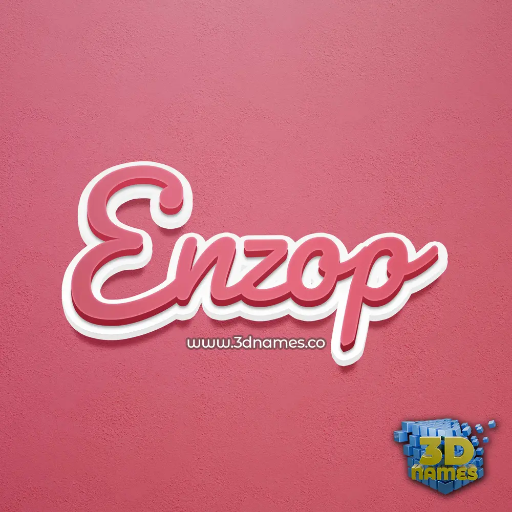 enzop in Red Scribble style - 3D name wallpaper