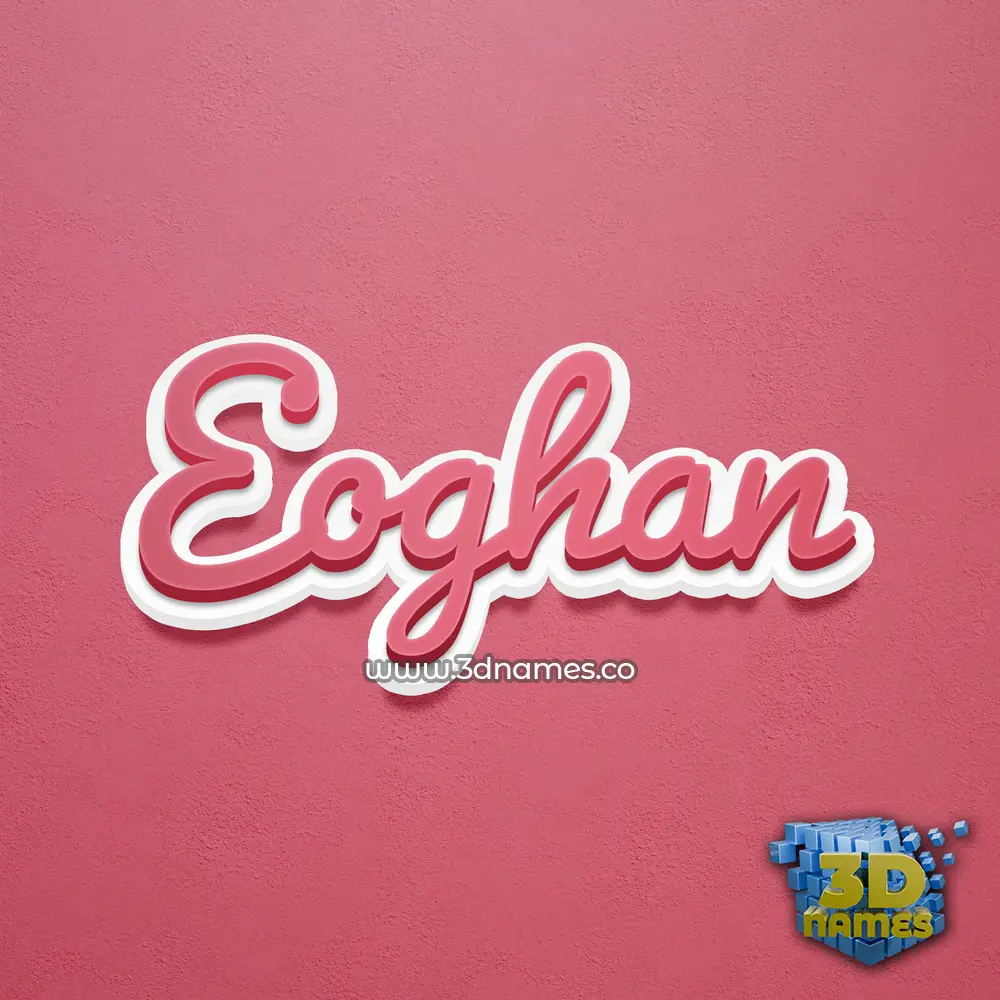 eoghan in Red Scribble style - 3D name wallpaper
