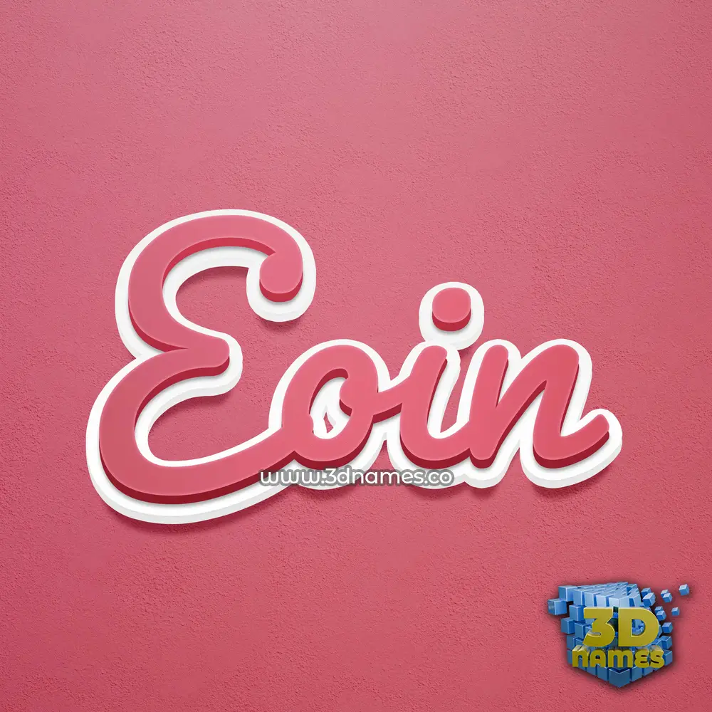 eoin in Red Scribble style - 3D name wallpaper