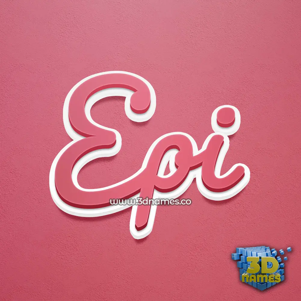 epi in Red Scribble style - 3D name wallpaper