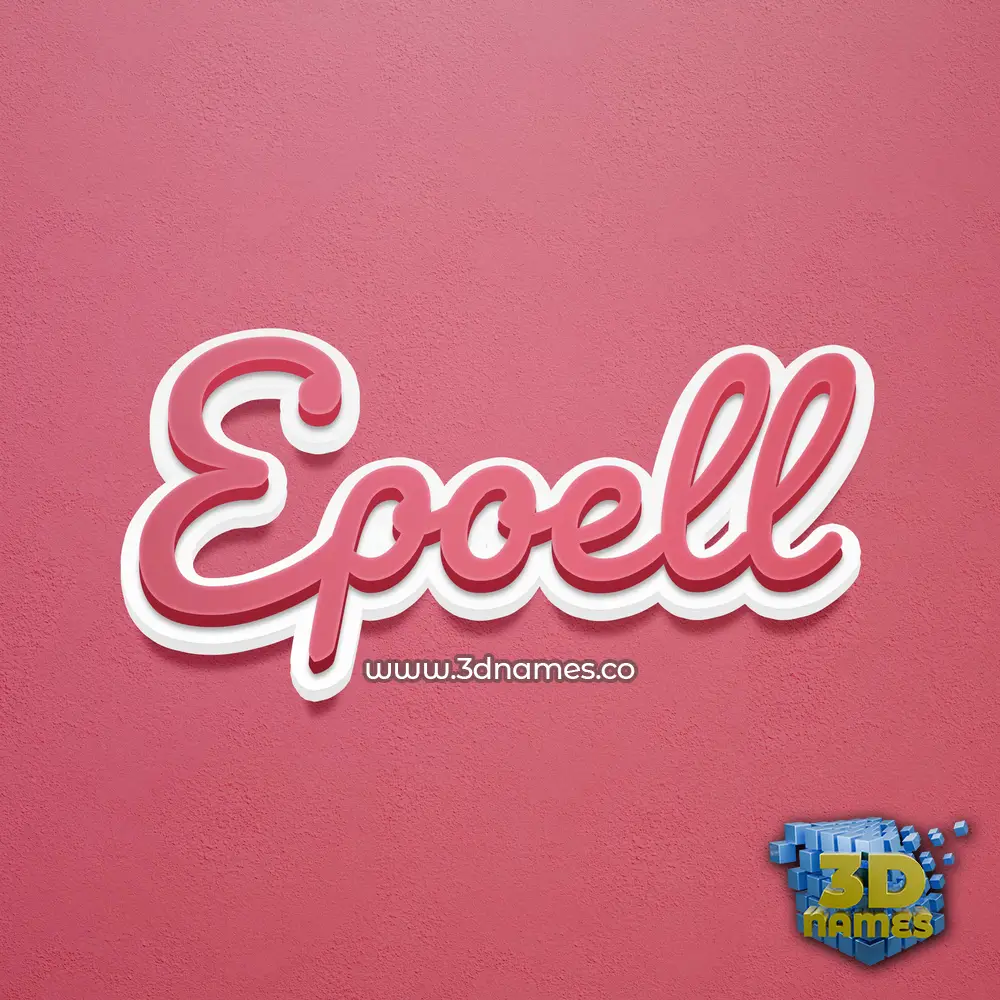 epoell in Red Scribble style - 3D name wallpaper