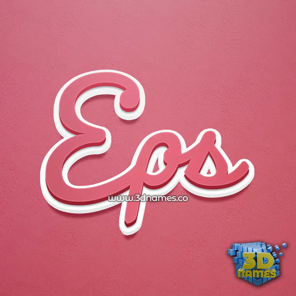 eps in Red Scribble style - 3D name wallpaper