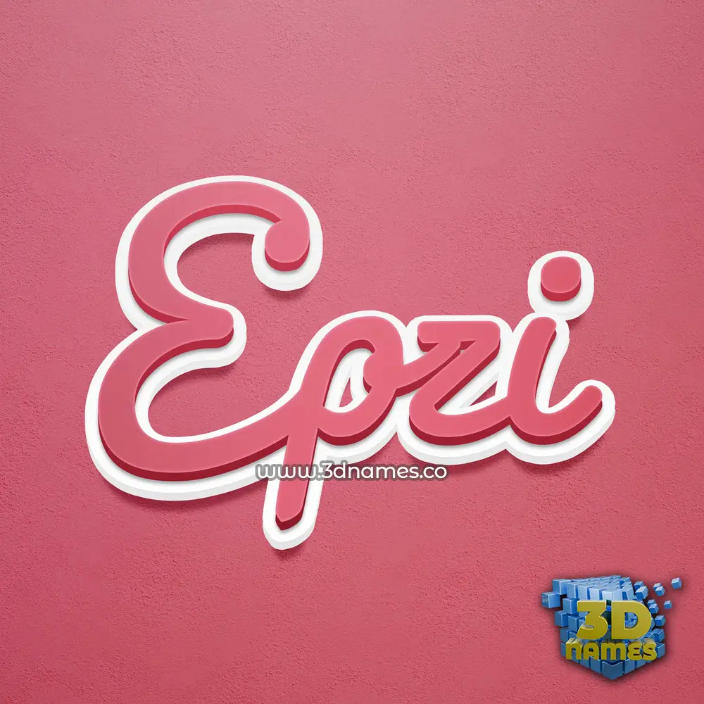 epzi in Red Scribble style - 3D name wallpaper