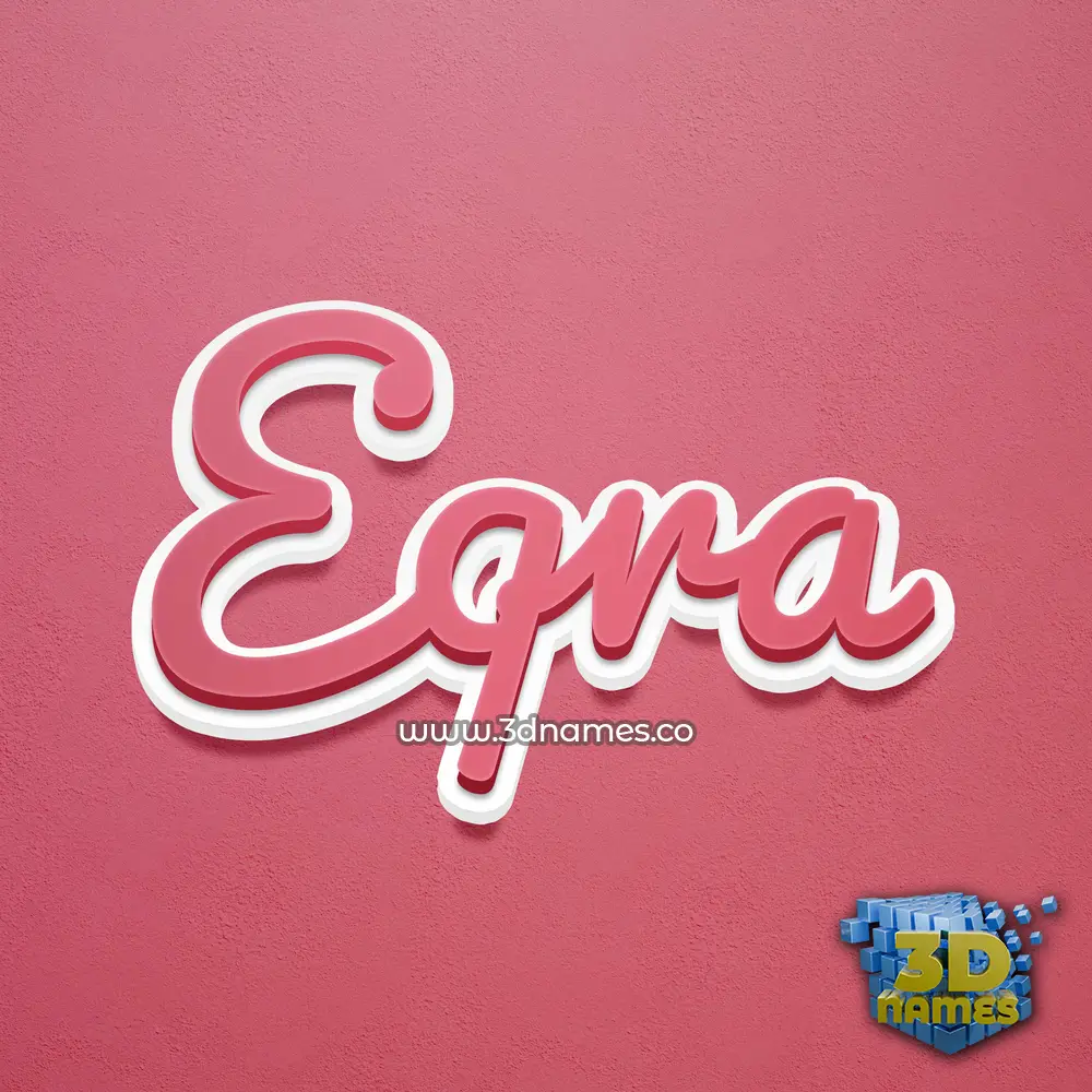 eqra in Red Scribble style - 3D name wallpaper