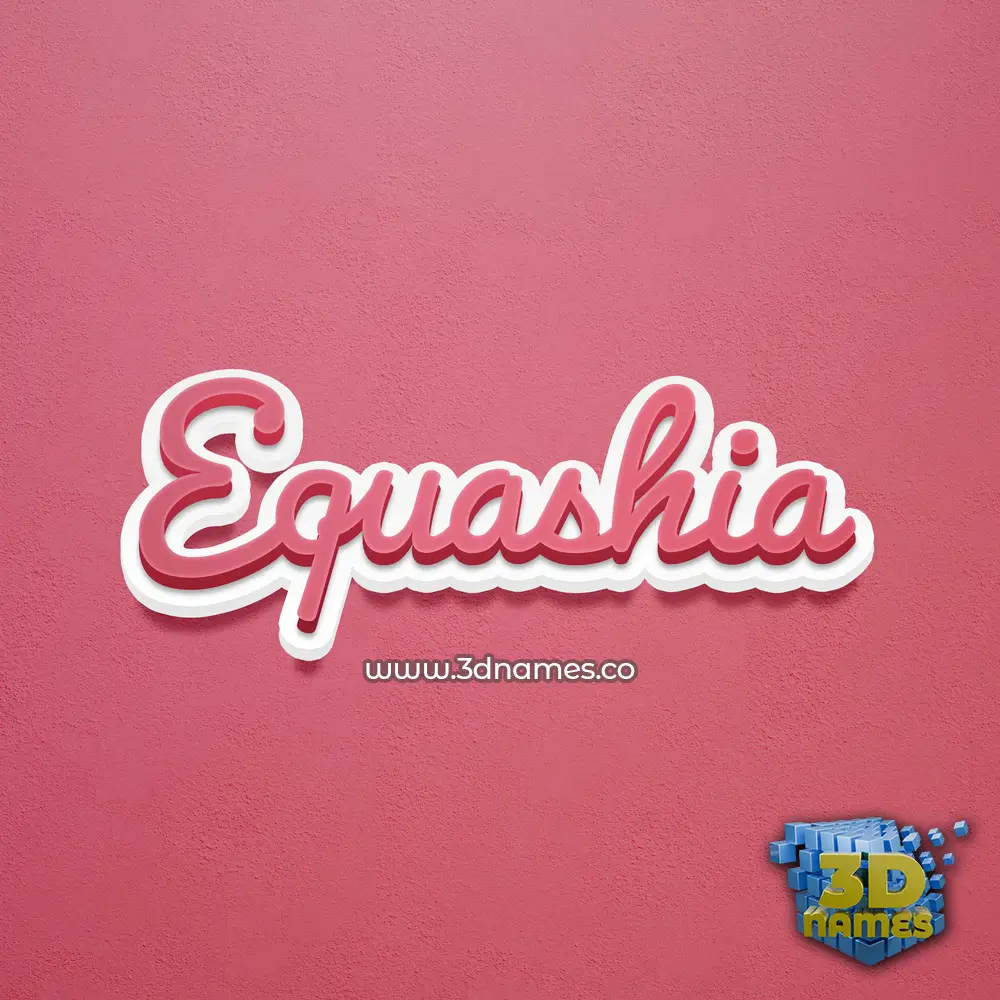 equashia in Red Scribble style - 3D name wallpaper