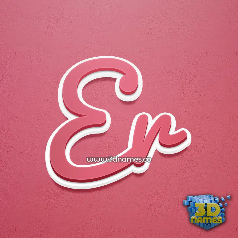 er in Red Scribble style - 3D name wallpaper