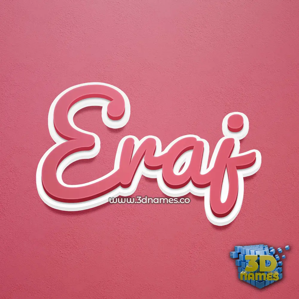 eraj in Red Scribble style - 3D name wallpaper
