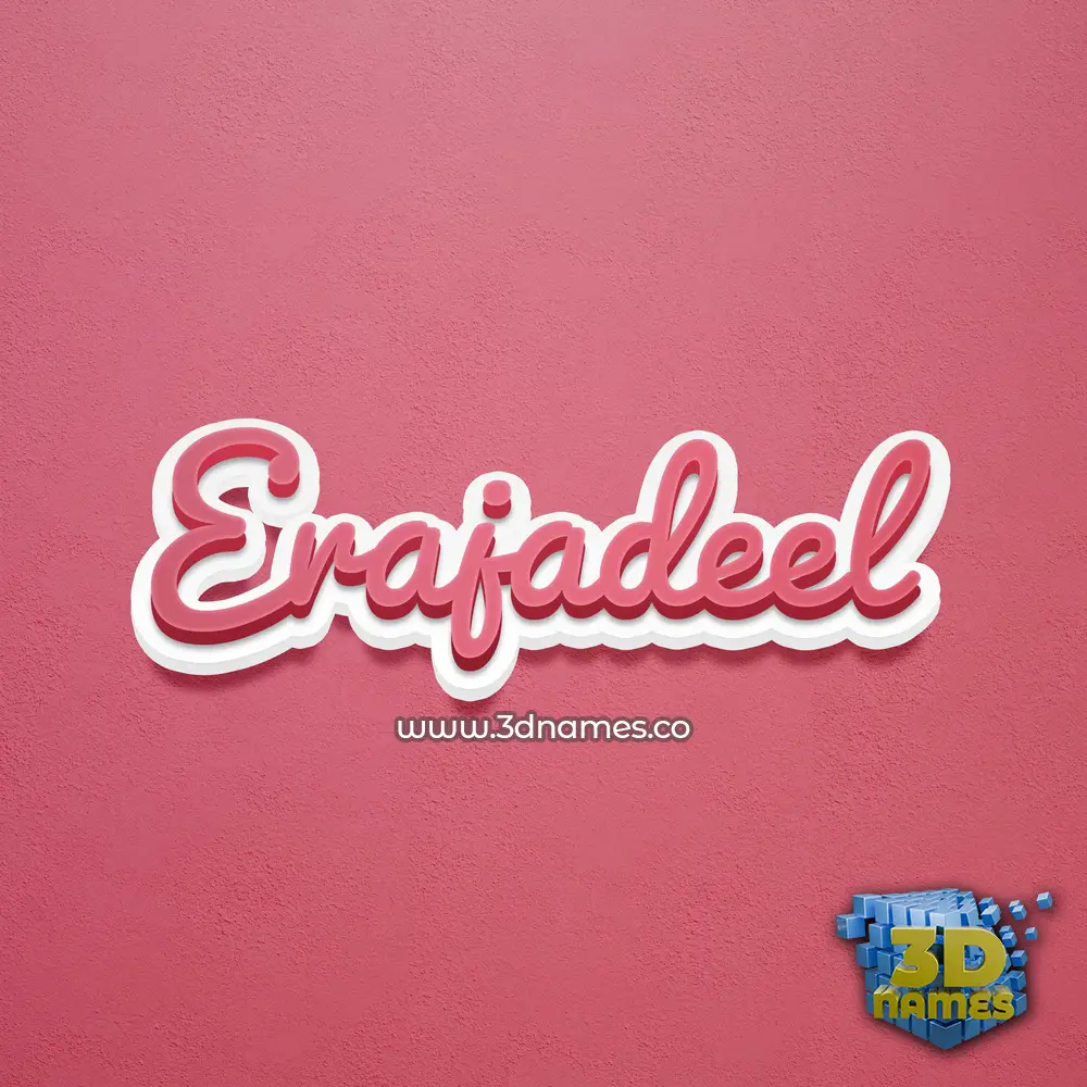 erajadeel in Red Scribble style - 3D name wallpaper
