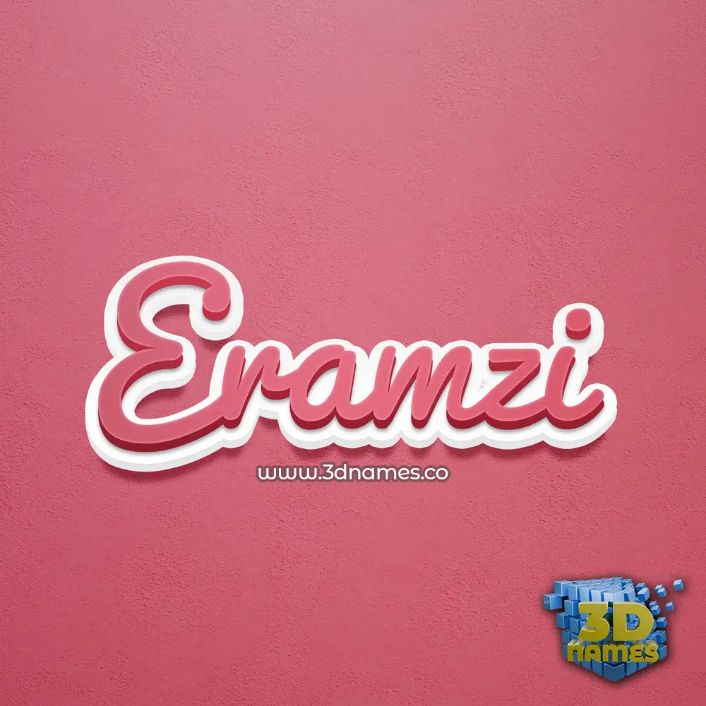 eramzi in Red Scribble style - 3D name wallpaper