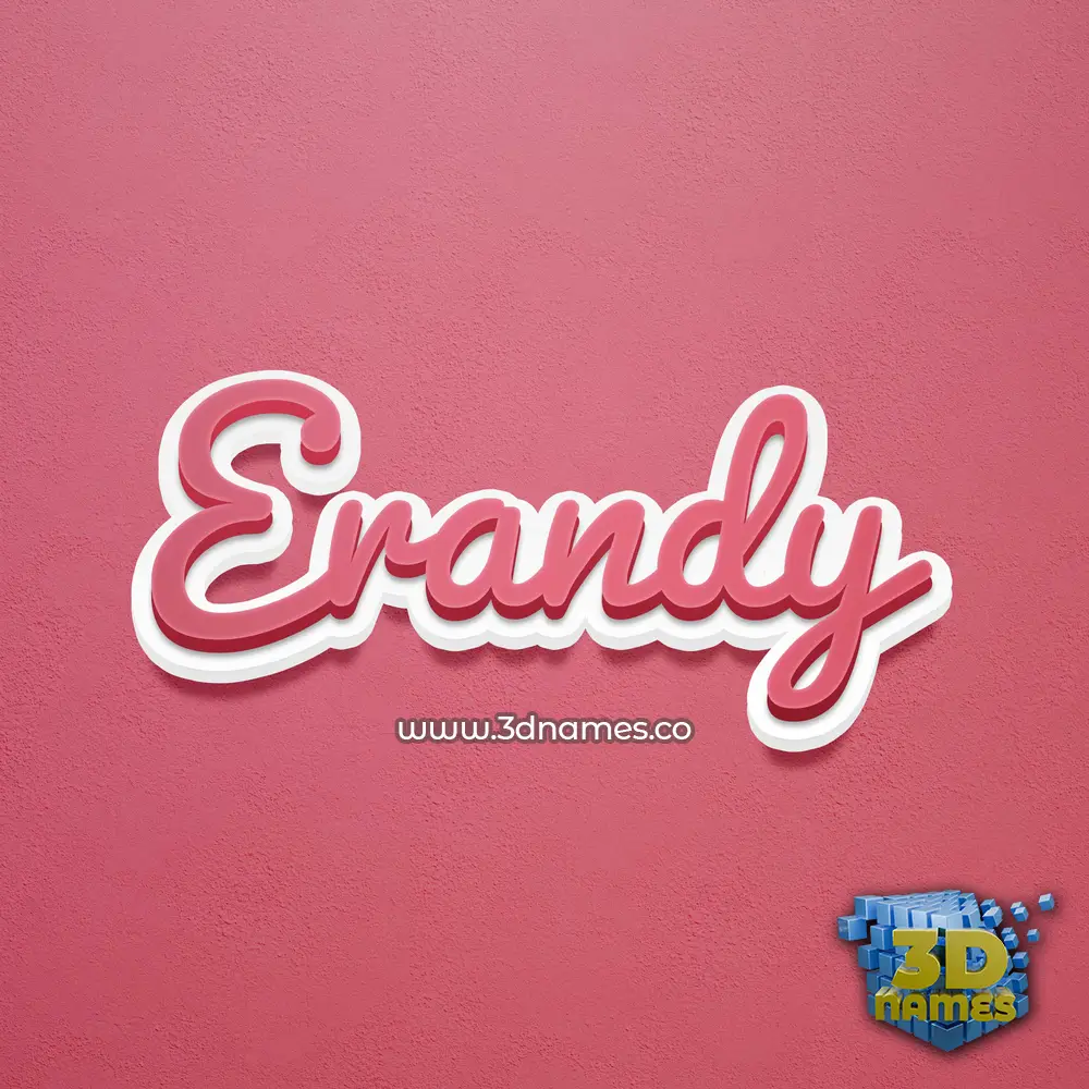 erandy in Red Scribble style - 3D name wallpaper