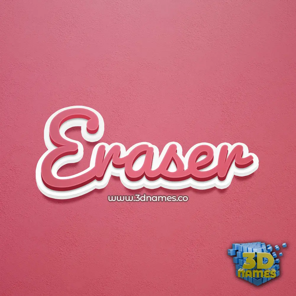 eraser in Red Scribble style - 3D name wallpaper