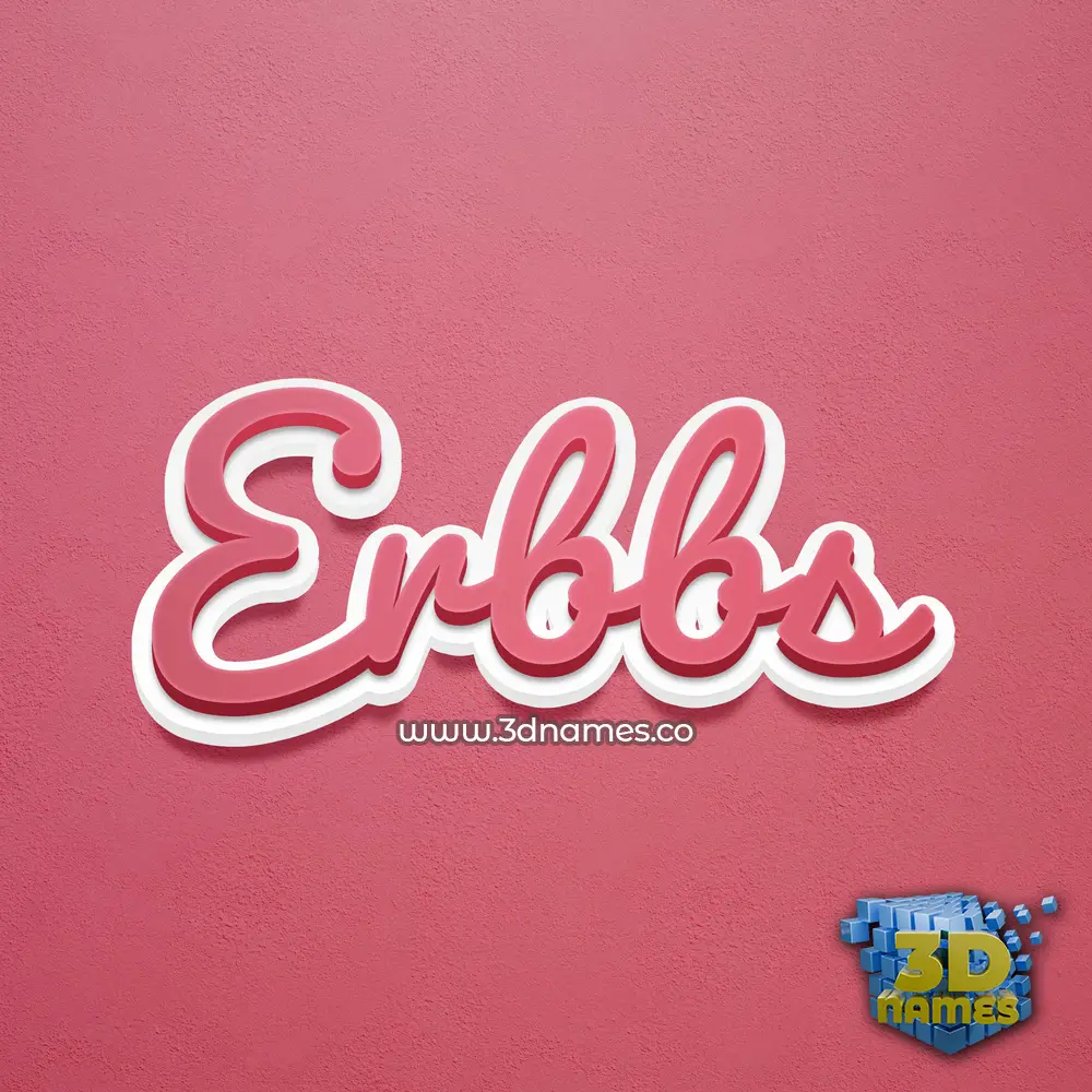 erbbs in Red Scribble style - 3D name wallpaper