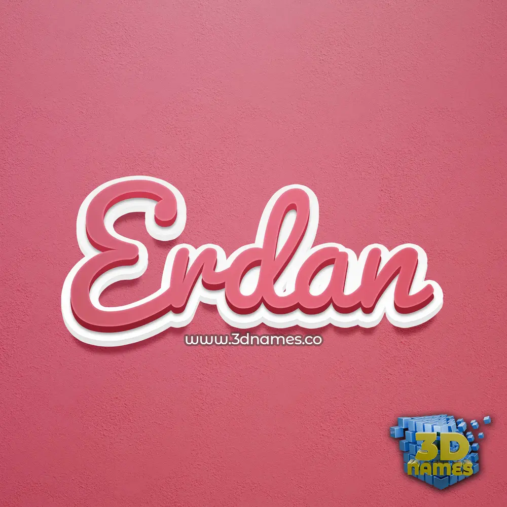 erdan in Red Scribble style - 3D name wallpaper