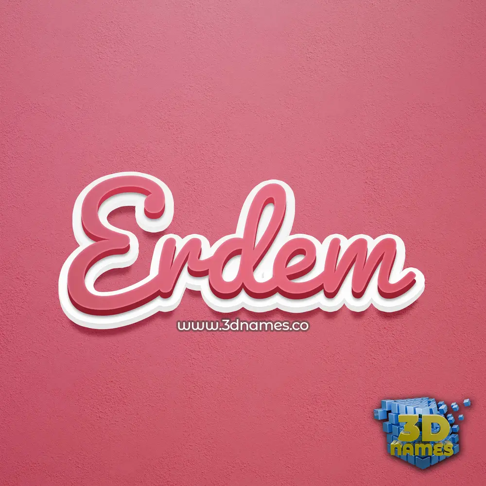 erdem in Red Scribble style - 3D name wallpaper