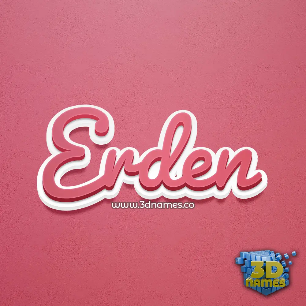 erden in Red Scribble style - 3D name wallpaper