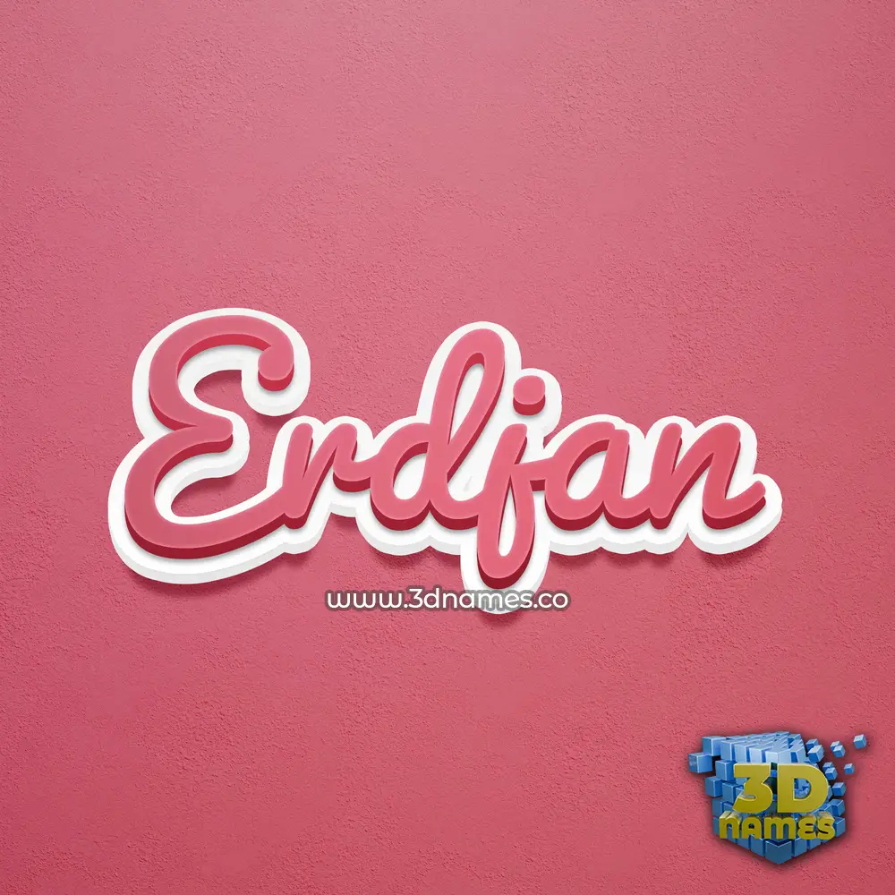 erdjan in Red Scribble style - 3D name wallpaper