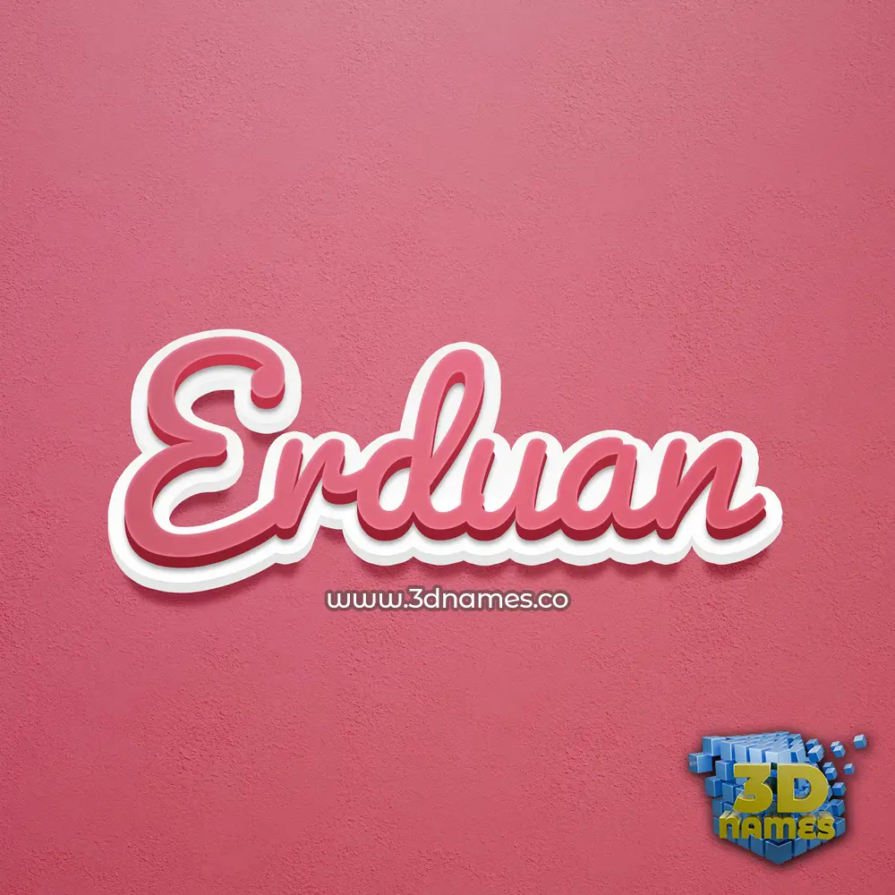 erduan in Red Scribble style - 3D name wallpaper