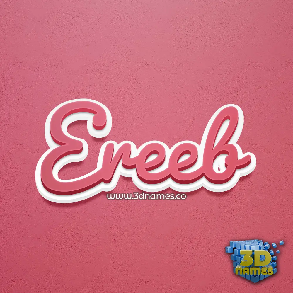 ereeb in Red Scribble style - 3D name wallpaper