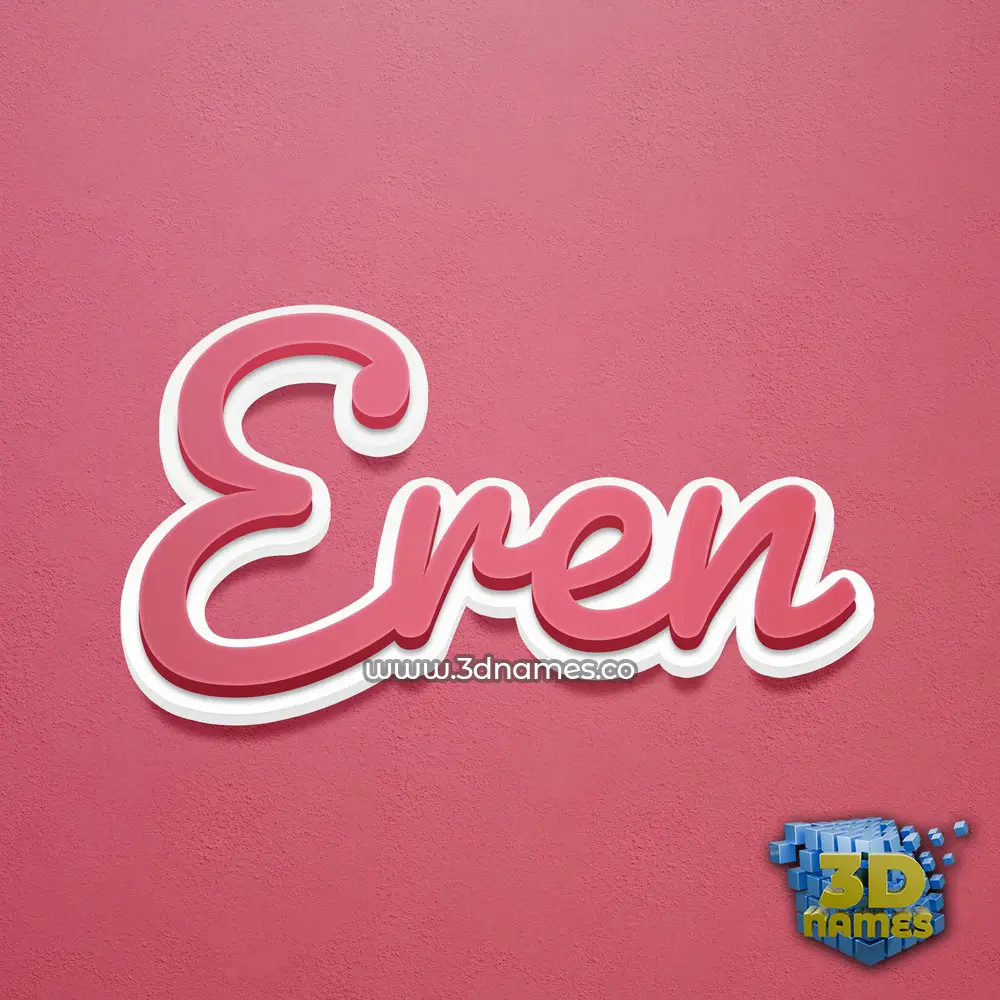 eren in Red Scribble style - 3D name wallpaper