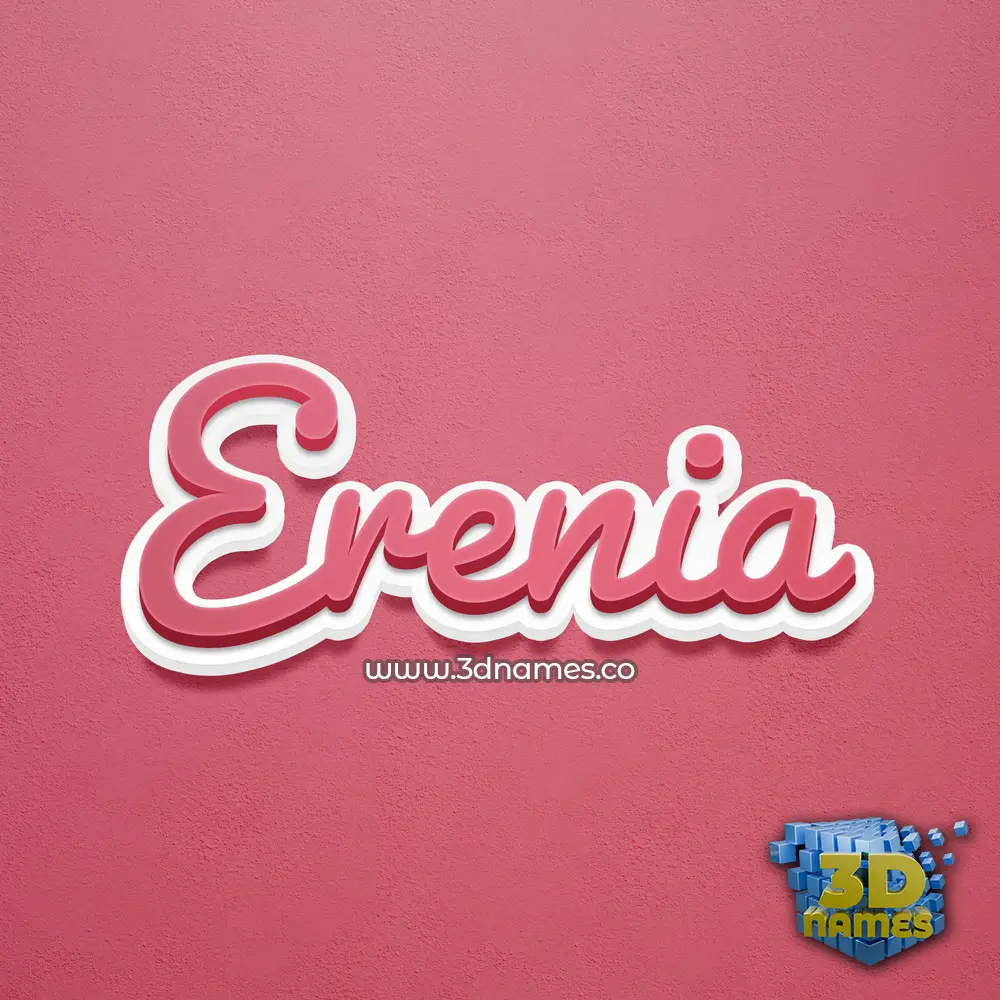 erenia in Red Scribble style - 3D name wallpaper