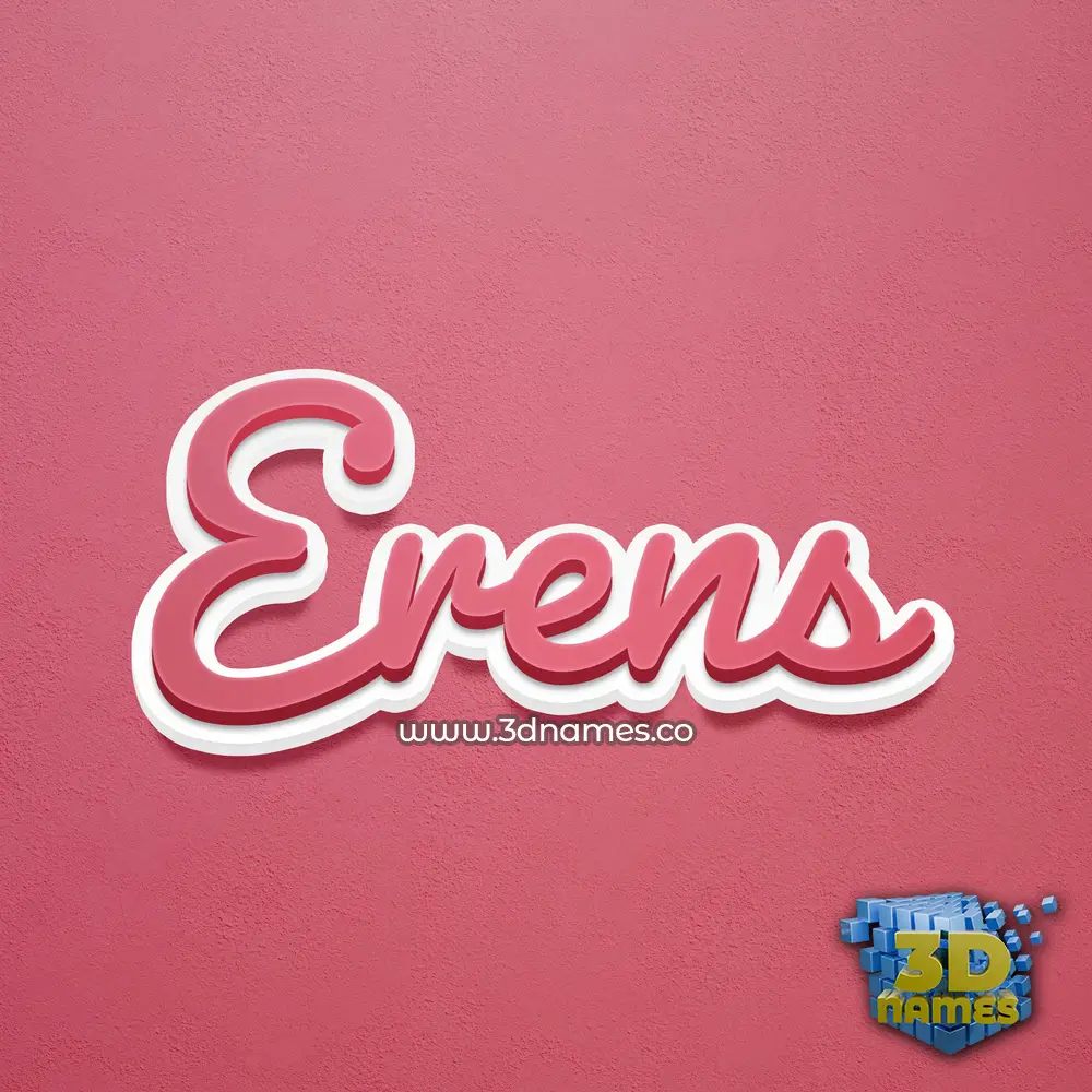 erens in Red Scribble style - 3D name wallpaper