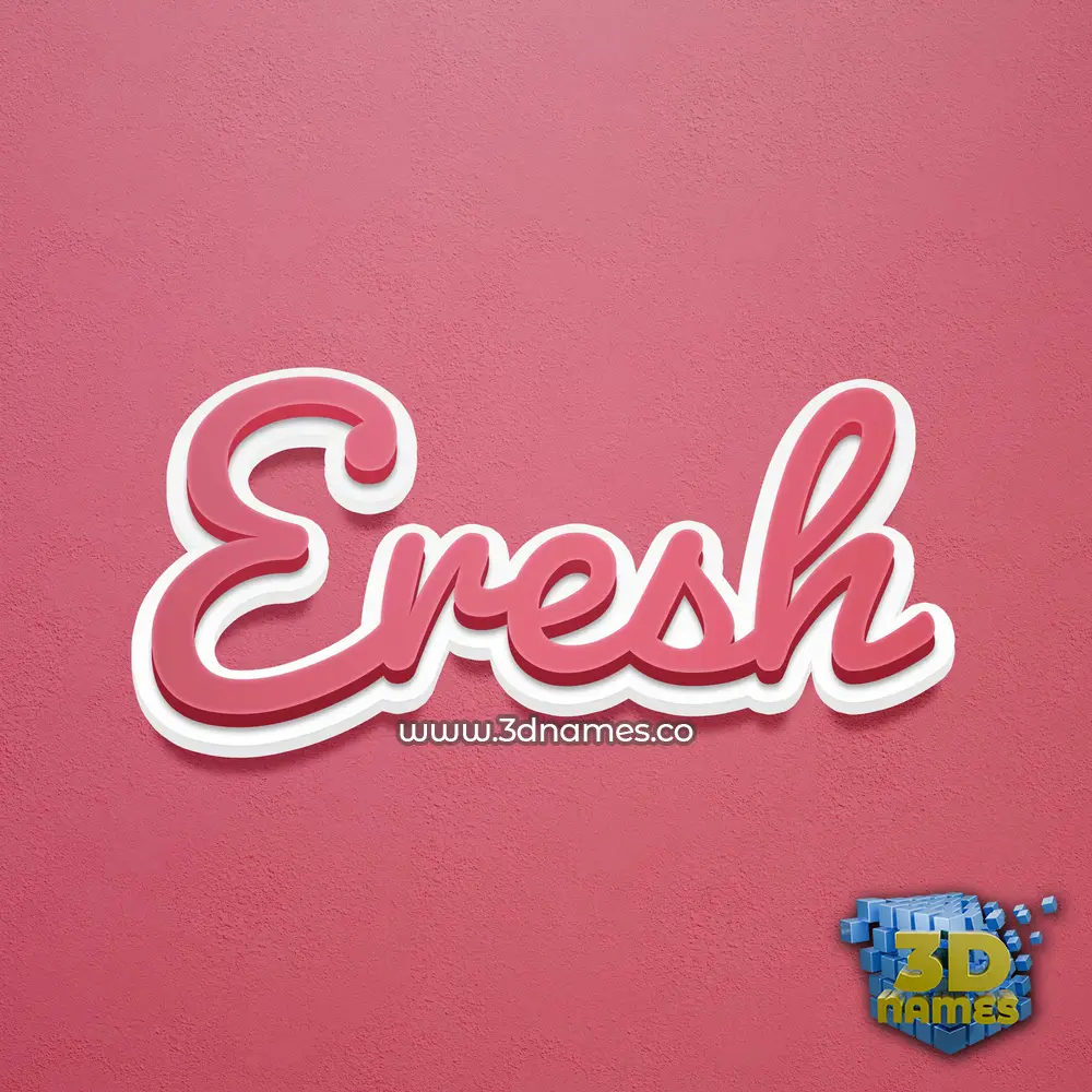 eresh in Red Scribble style - 3D name wallpaper
