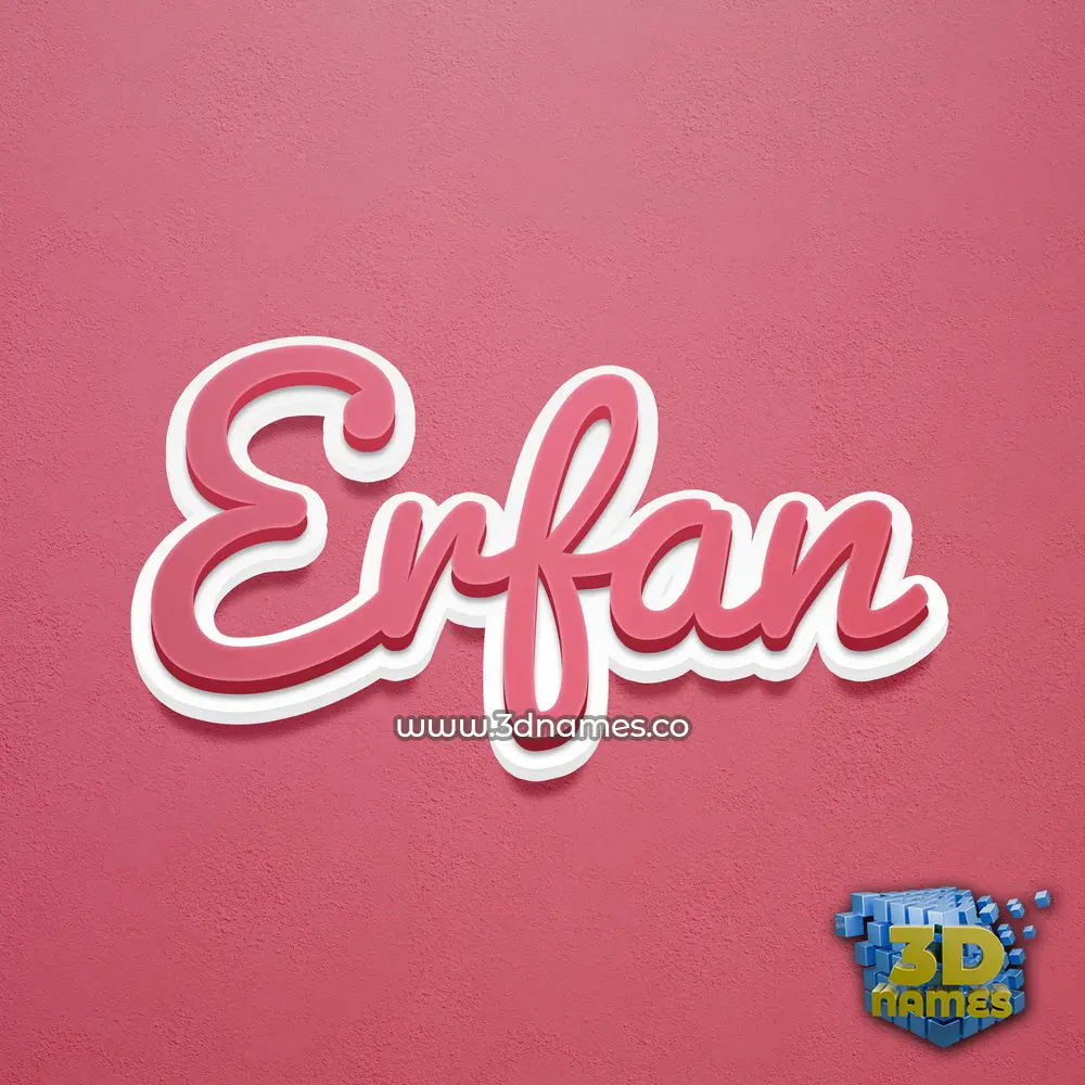erfan in Red Scribble style - 3D name wallpaper