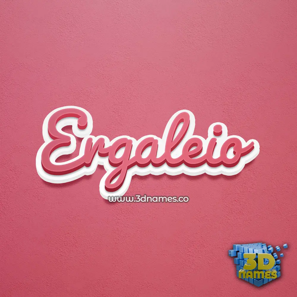 ergaleio in Red Scribble style - 3D name wallpaper