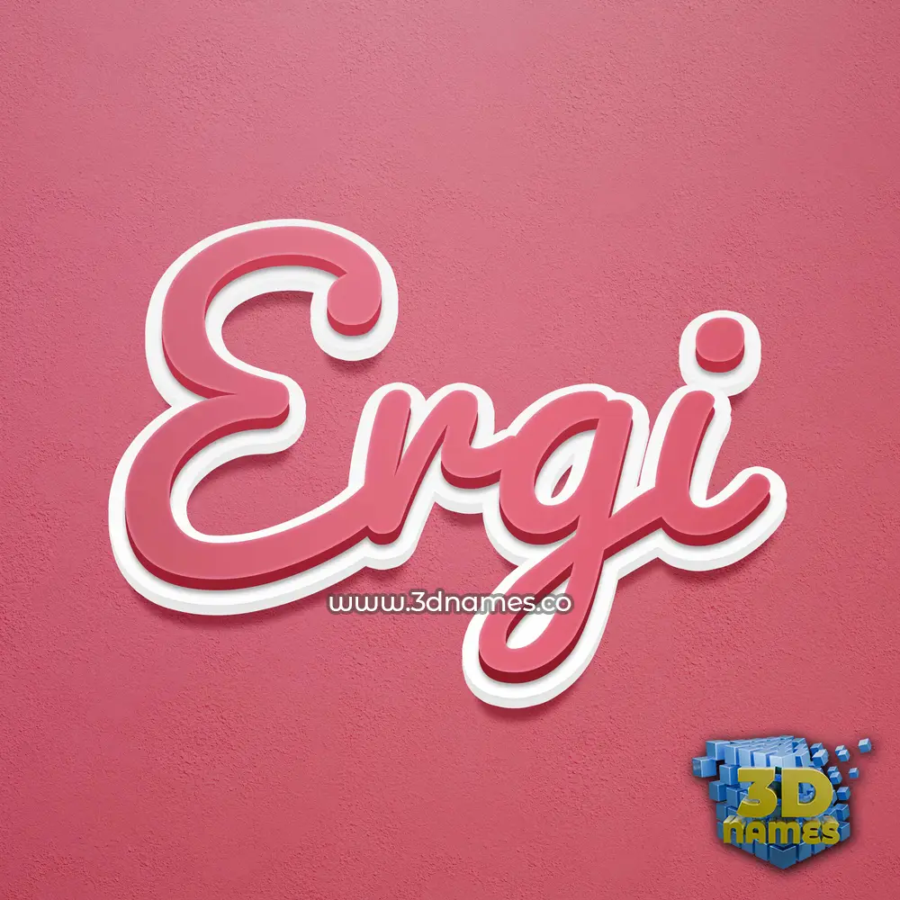 ergi in Red Scribble style - 3D name wallpaper