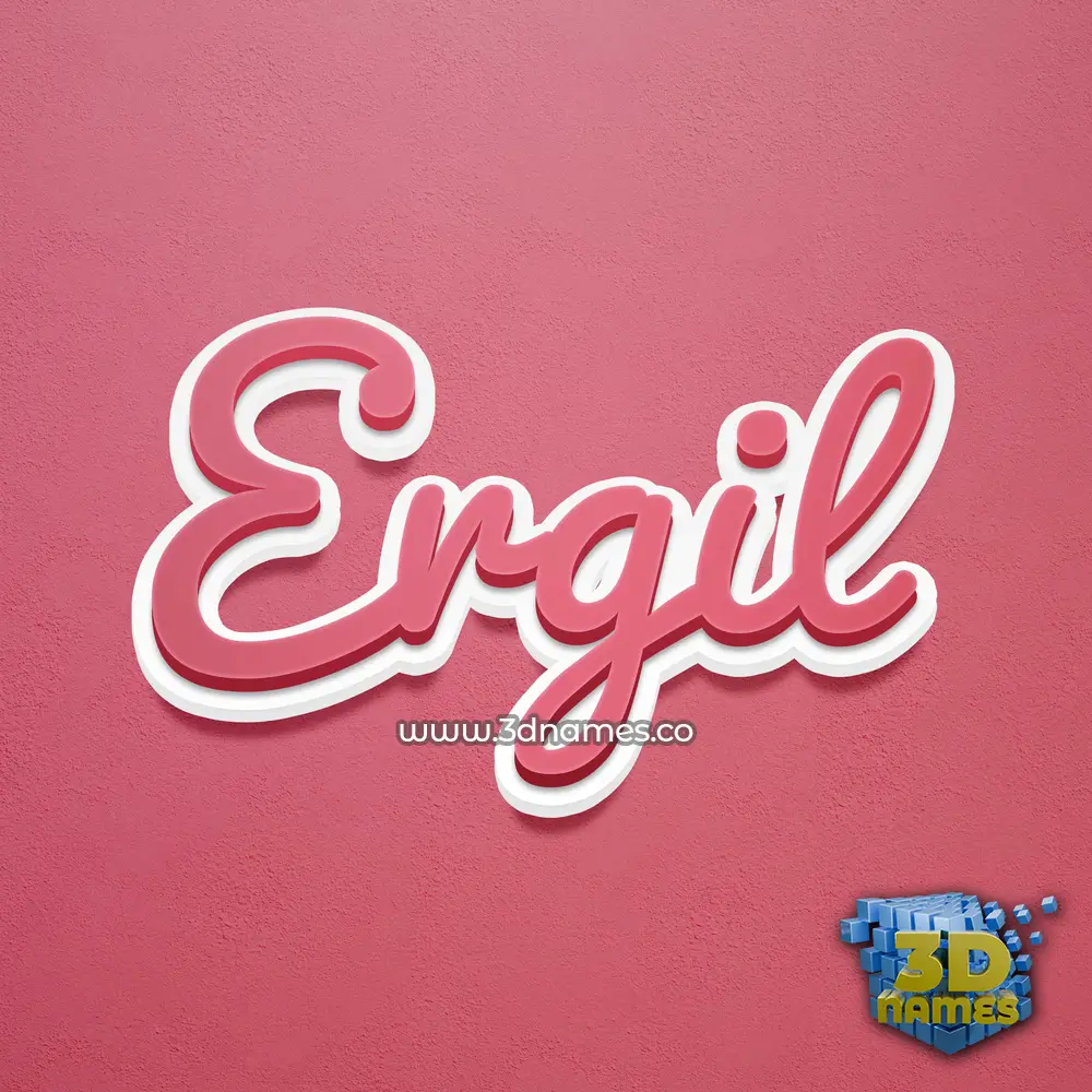 ergil in Red Scribble style - 3D name wallpaper