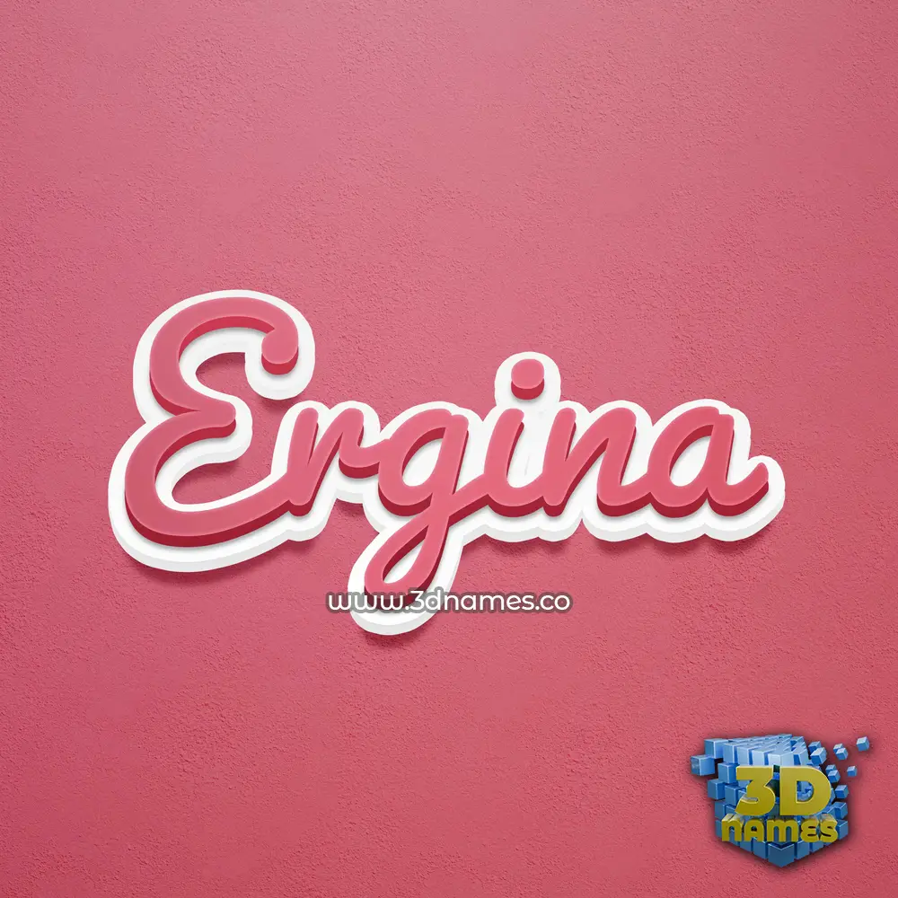 ergina in Red Scribble style - 3D name wallpaper