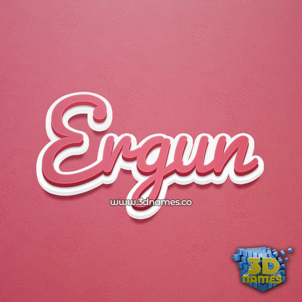 ergun in Red Scribble style - 3D name wallpaper