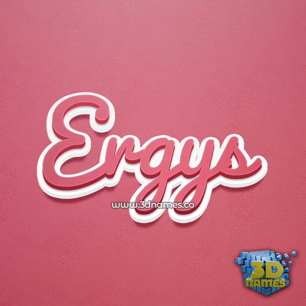ergys in Red Scribble style - 3D name wallpaper