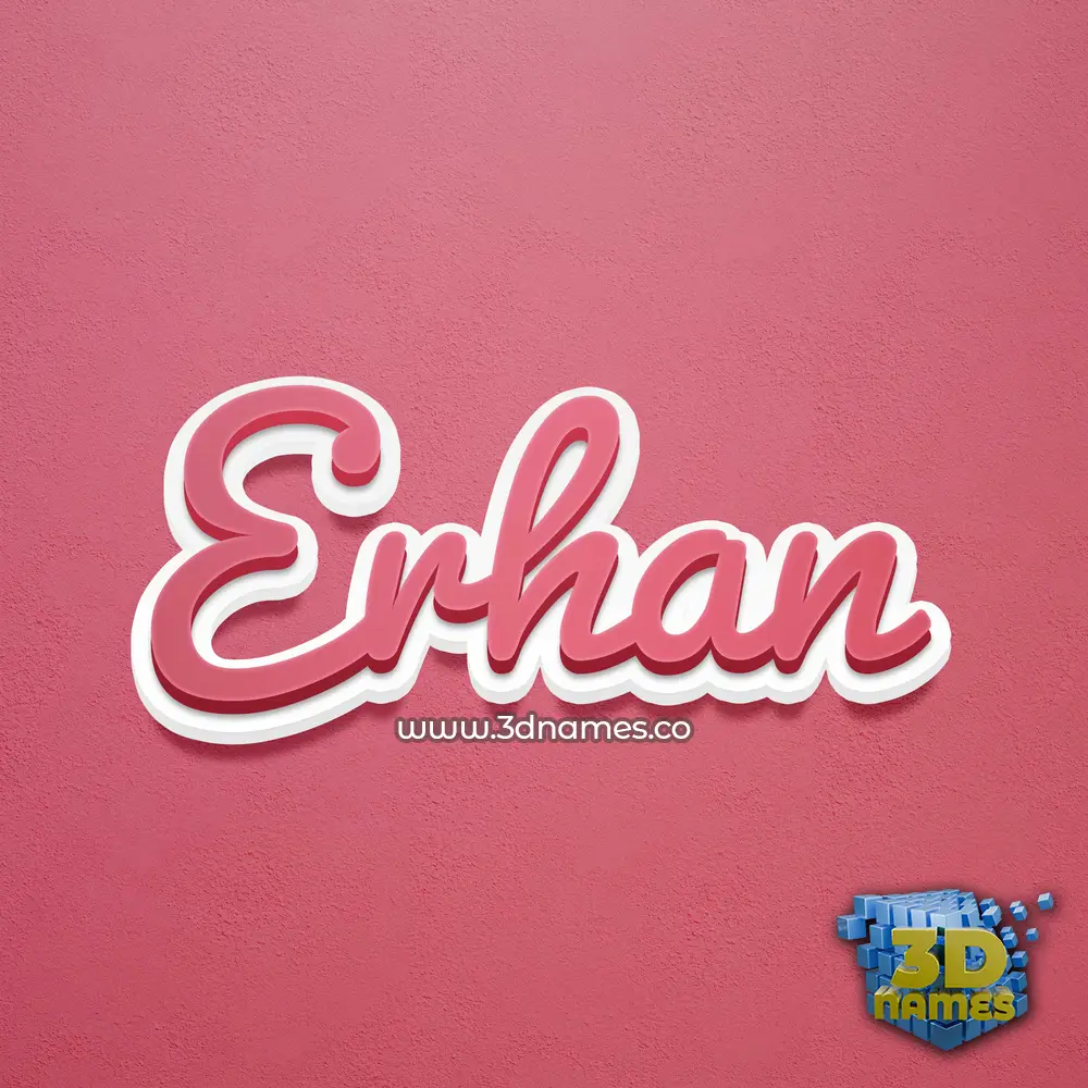 erhan in Red Scribble style - 3D name wallpaper