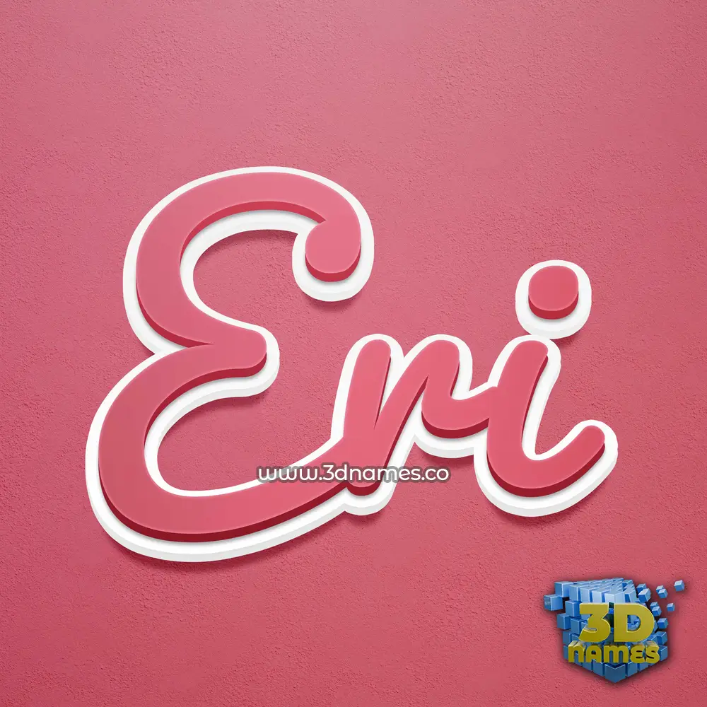 eri in Red Scribble style - 3D name wallpaper