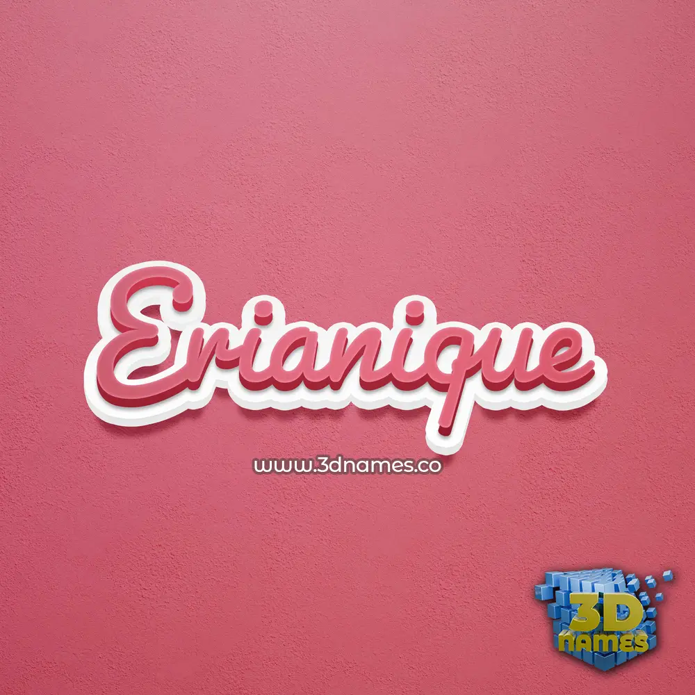 erianique in Red Scribble style - 3D name wallpaper