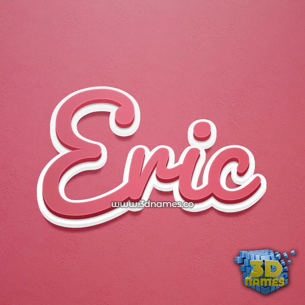 eric in Red Scribble style - 3D name wallpaper