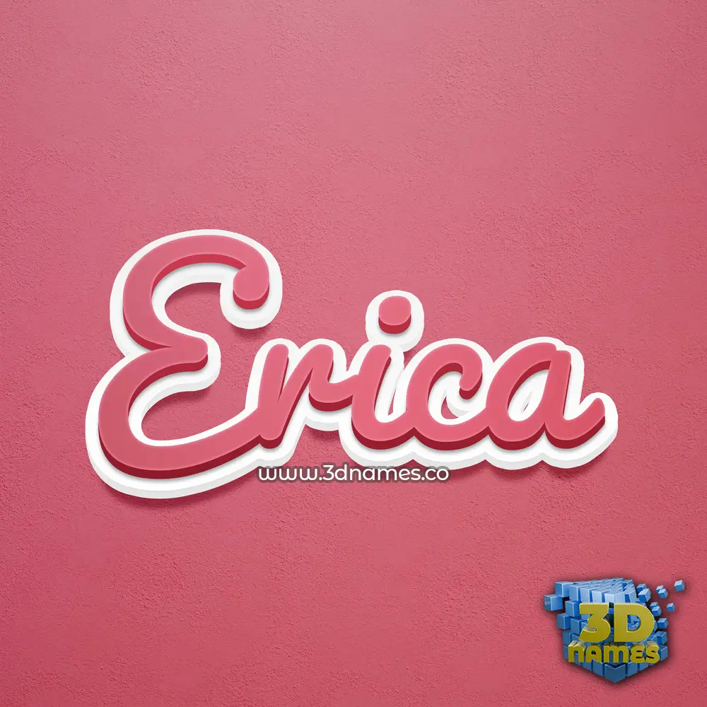 erica in Red Scribble style - 3D name wallpaper