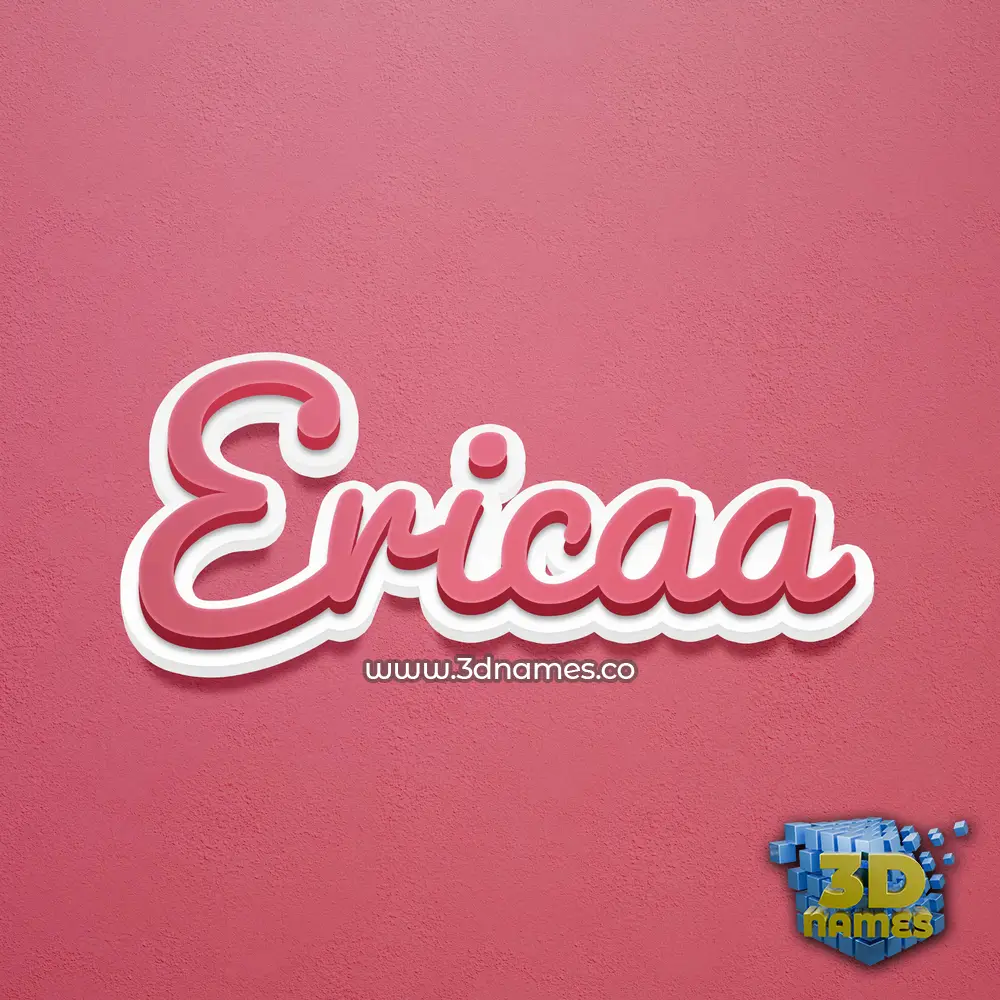 ericaa in Red Scribble style - 3D name wallpaper