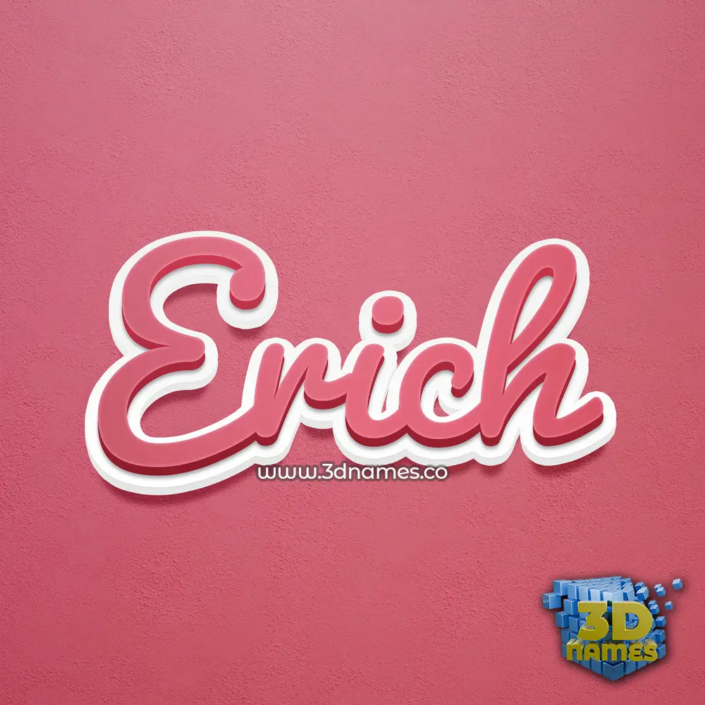 erich in Red Scribble style - 3D name wallpaper