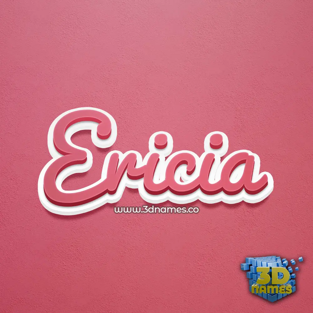 ericia in Red Scribble style - 3D name wallpaper